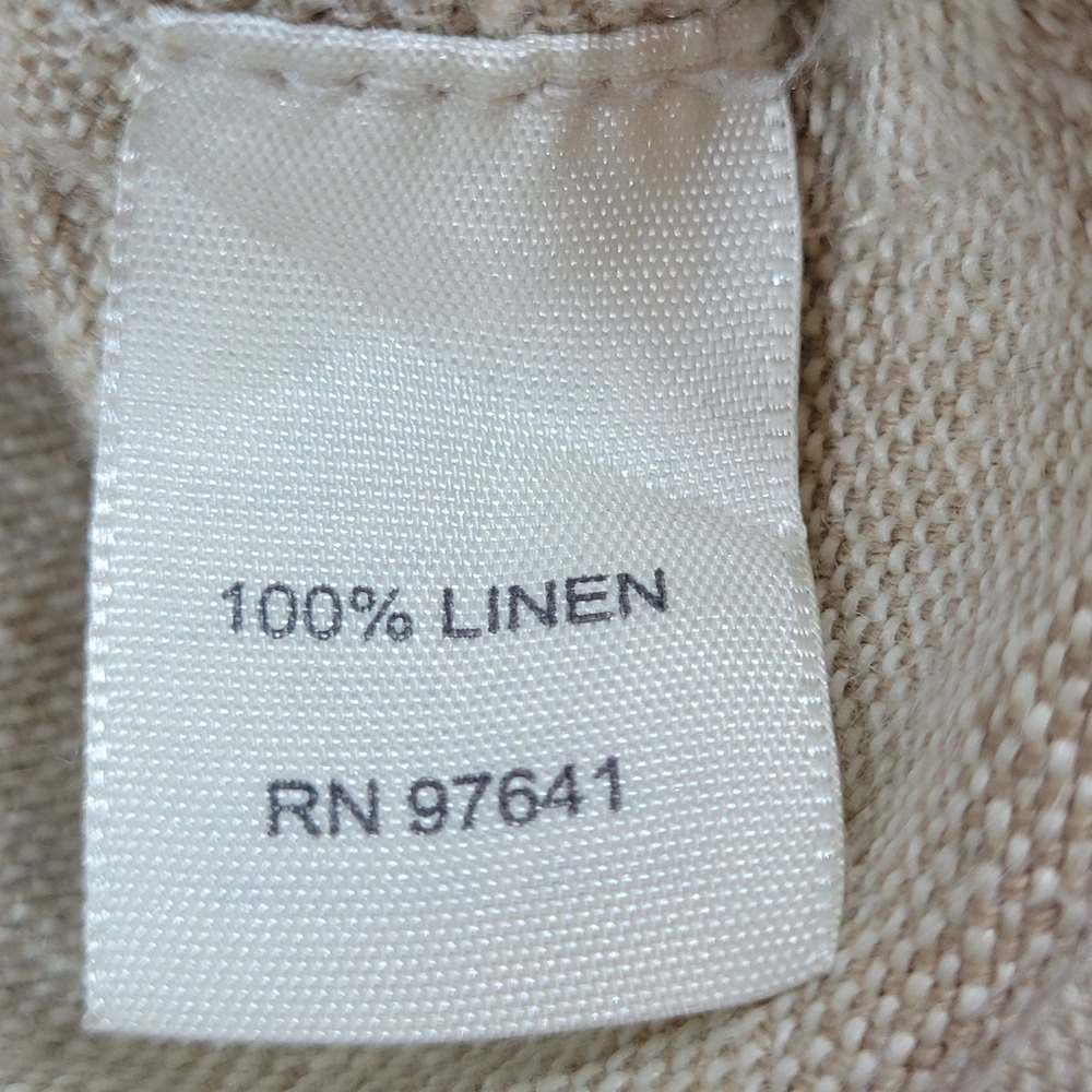 J. Jill 100% Linen Utility Jacket Womens XL Tan Excellent Button Front Pocketed - Picture 6 of 7